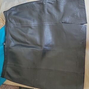 Leather black skirt